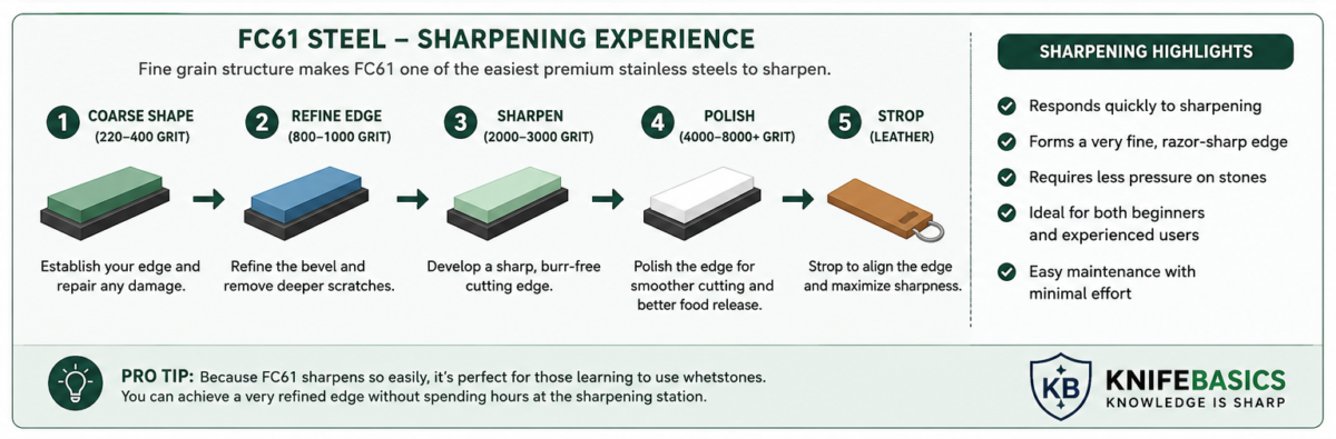 FC61 Steel – Sharpening Experience