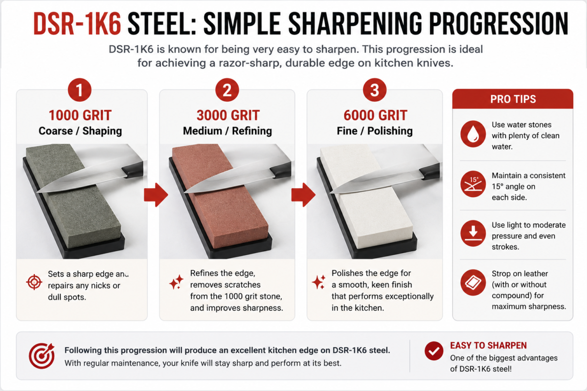 DSR-1K6 Steel Sharpening Progression
