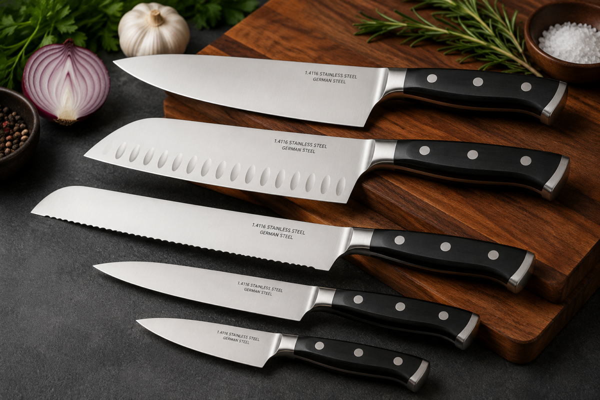 German-style kitchen knives made from 1.4116 stainless steel